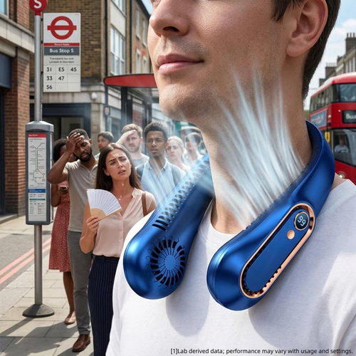 Bladeless Portable Neck Fan with 360° Surround Cooling