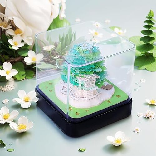 3D Art Calendar Memo Pad 2024, Creative Time piece Calendar Sakura Tree Rip Away Paper Carving Sticky DIY Note Green