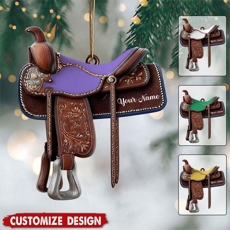 Personalised Western Horse Saddle Ornament - Gift for Horseriders, Cowboys and Cowgirls