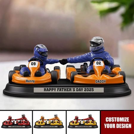 Racing Loving Dad & Kid - Personalized Custom Acrylic Plaque