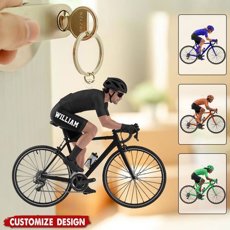 Personalized Road Bike Riding Keychain—For All You Cycling Enthusiasts