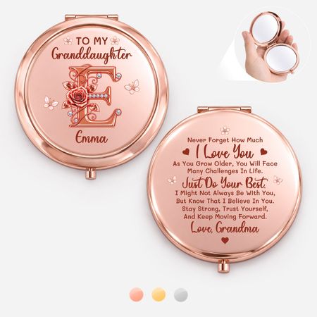 Just Do Your Best Pocket Makeup Mirror - Personalized Gifts for Daughter   Granddaughter
