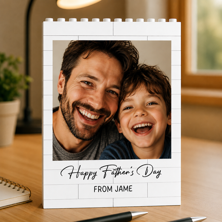 Personalized Photo Brick Display Block – Custom Family Memory Gift for Dad, Grandpa & Husband