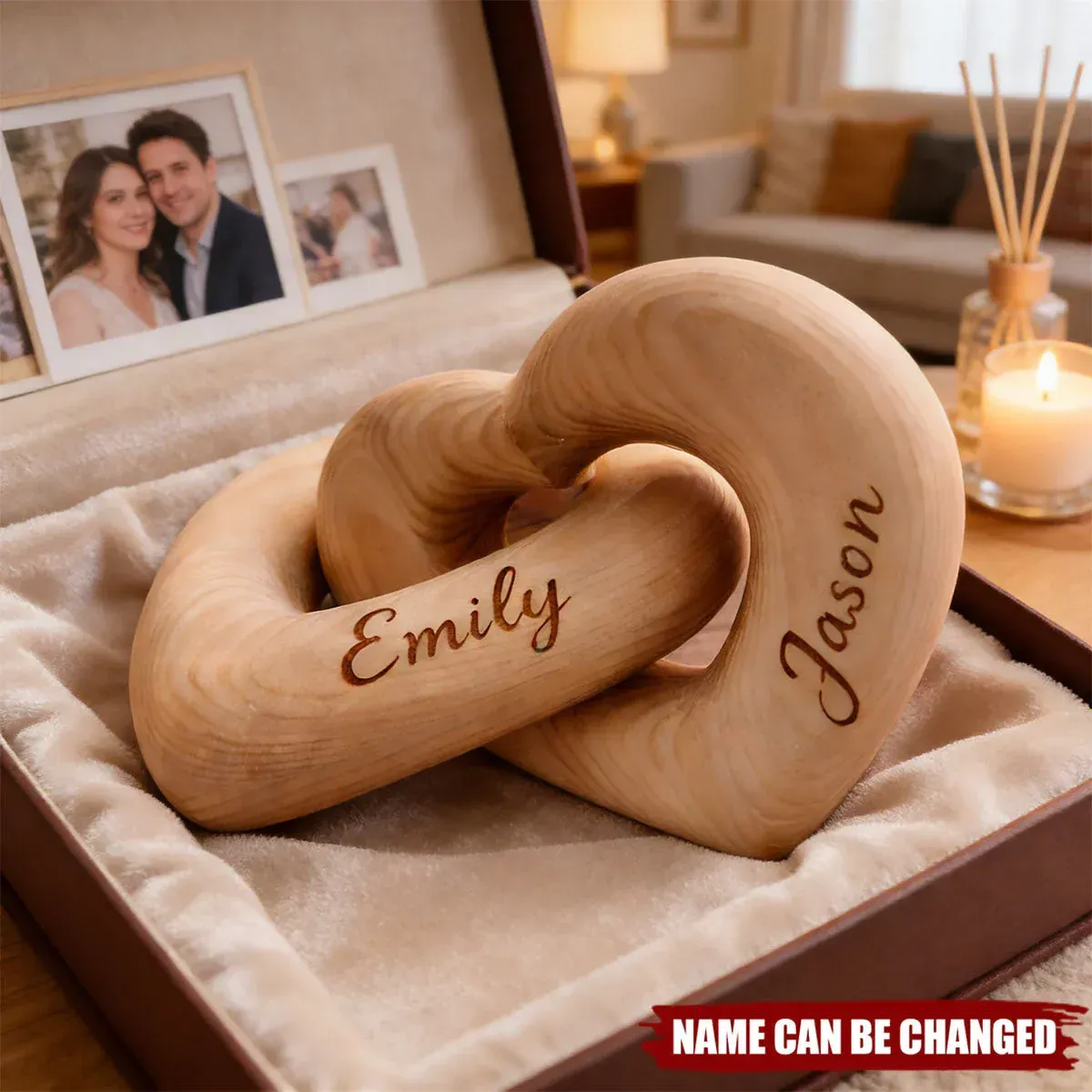 Personalized Infinite Love Wood Carving — Anniversary Gift,Valentine's Day Gift