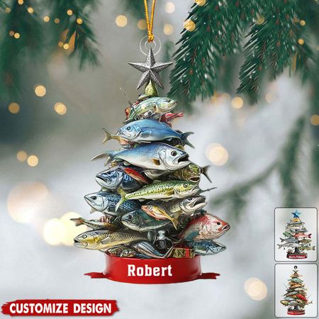 Personalized Fishing Waves Ornament - Gift for Fishing Lovers