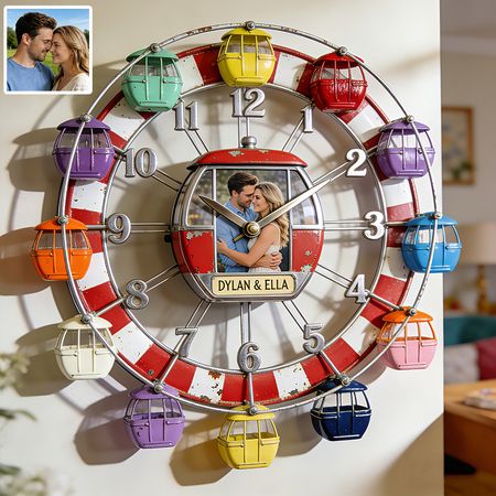 Personalized photo Ferris wheel design clock