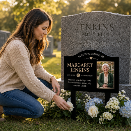 Personalized Photo Memorial Metal Grave Marker