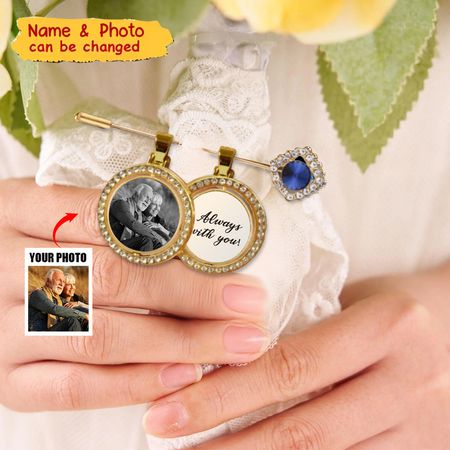 Personalized Wedding Bridal Bouquet Brooch Pin  Photo Charms For Bouquet