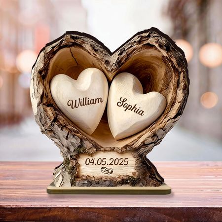 Custom Wooden Tree Hole Heart Decor,Valentine's Day,Anniversary Gift for Couple