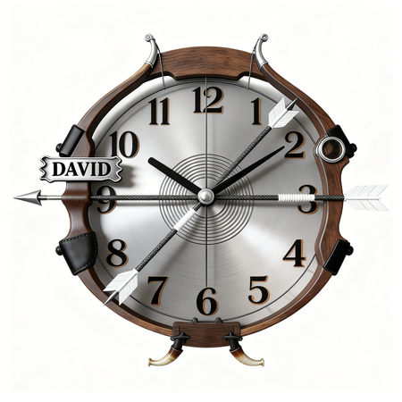 Personalized Bow and Arrow Wall Clock – Where Time Takes Aim