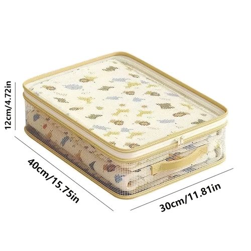 Foldable Bedsheet Storage Organizer Bags Pack of 4 with Strong Zipper|Space Saving Fabric Clothes Organizer for Home Use