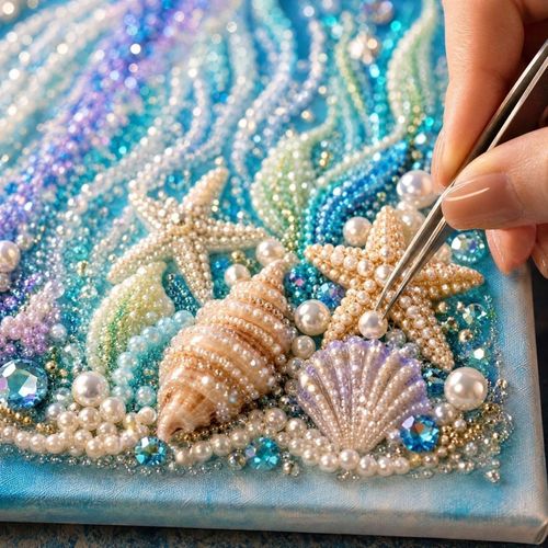 Ocean-Themed Pearl Art DIY Kit: Handmade Gifts