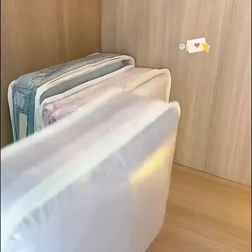 Foldable Bedsheet Storage Organizer Bags Pack of 4 with Strong Zipper|Space Saving Fabric Clothes Organizer for Home Use