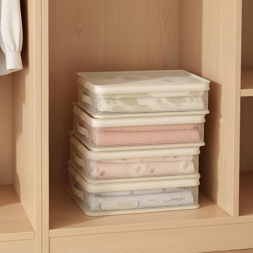 Foldable Bedsheet Storage Organizer Bags Pack of 4 with Strong Zipper|Space Saving Fabric Clothes Organizer for Home Use