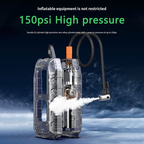 5 In 1 Car Jump Starter Dual-cylinder Air Pump Tire Inflator Portable Air Compressor Power Bank Starting Device 150PSI