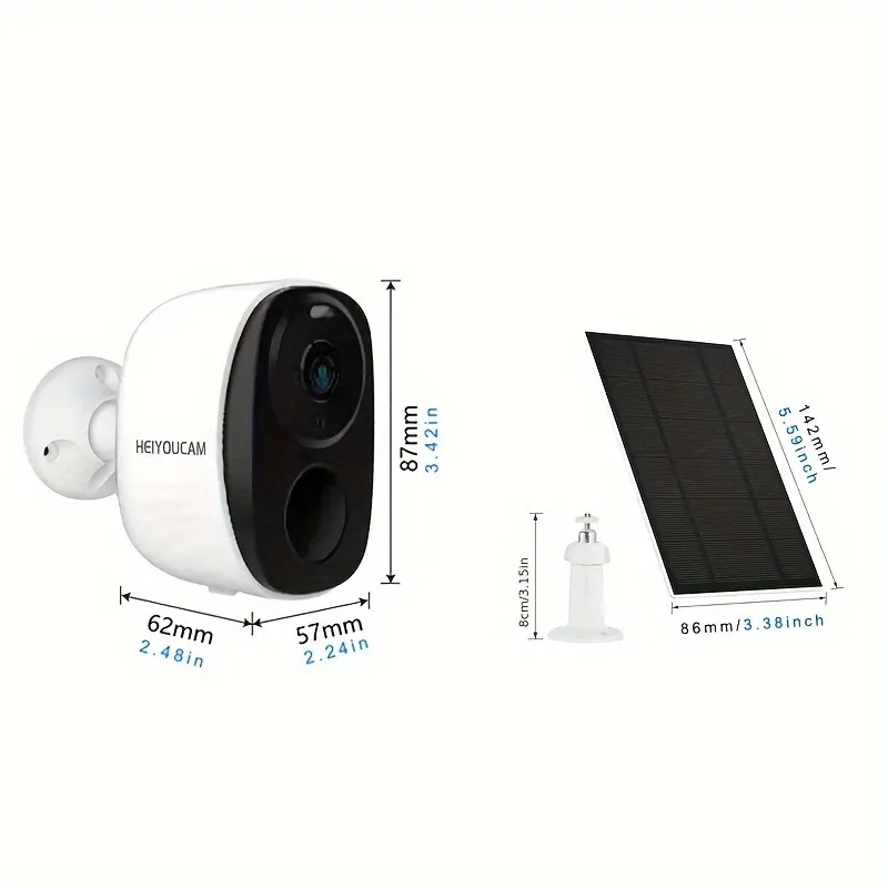 JXJ Smart Low Power Security Camera WiFi Remote Access 1080P HD Night Vision 10m IR PIR Motion Detection Indoor Outdoor Use IP65 Waterproof