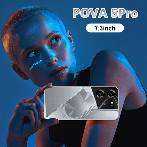 Flagship 2025 Pova 5 Pro 6.9 Extra Large Screen Smartphone with 16GB RAM and 1TB ROM featuring MediaTek Dimensity Processor 5000mAh Long Battery with 33W Fast Charging 120Hz Gaming Display running Android 13 Dual SIM support and 64MP Quad Camera