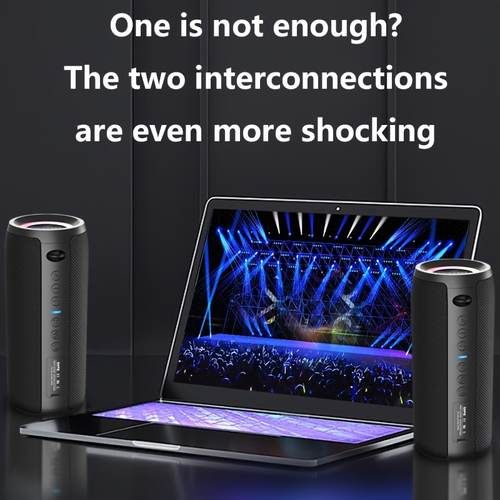 IPX5 Waterproof Bluetooth Speaker - Bluetooth 5.0 HD Sound | TWS Stereo Pairing | 1800mAh Battery | 5W×2 Powerful Output | 4-5H Playtime | 15m Wireless Range