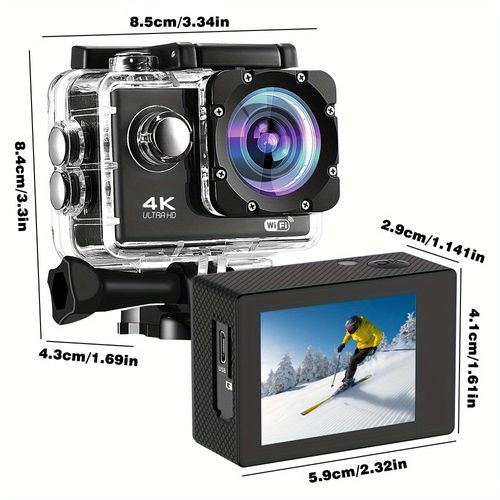 H16-4 Professional Action Camera LingTong 4248 Processor 8MP 140° A Grade Ultra-Wide Lens 1080P720P Dual HD Recording 30m Waterproof Dustproof 20 LCD Real-Time Preview Built-in G-sensor Motion Detection Seamless Loop Recording HDMI Output Supported Low-Light Night Vision Extreme Temperature Resistance Must-Have for Outdoor Sports Travel Vlogging