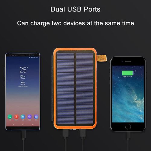 10000,20000mAh Outdoor Solar Power Bank, Portable Solar Panel Charger,5V Dual USB for Phones,Camping & Emergency Use
