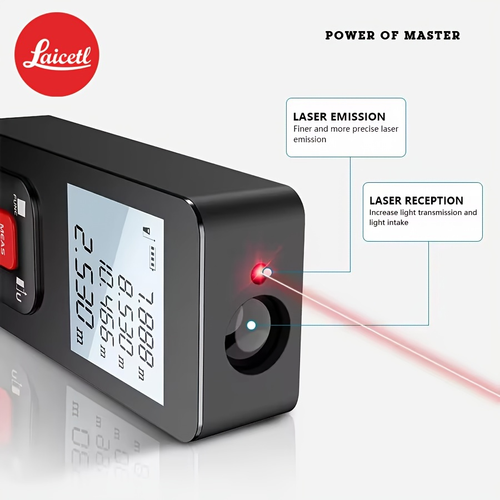 Laser Distance Meter USB Rechargeable ±2mm High Precision 750 Resolution IP56 Dustproof Waterproof 0-40℃ Operating Temp 154g Ultra-Light Perfect for Renovation Construction Home Use