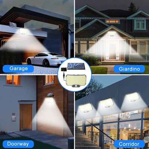 Secure Your Patio,Garden,Garage: 234LED Solar Motion Sensor Lights - Super Bright, Waterproof, with Remote (2 Pcs)