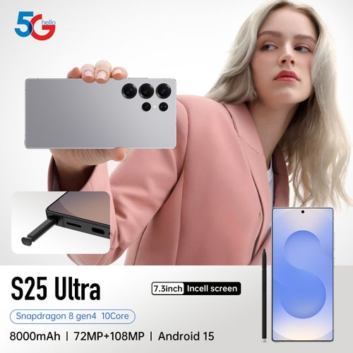 S25 Ultra  7.3  HD Big Screen, Smooth Gaming & Video – Fun Phone for Ghana Youth