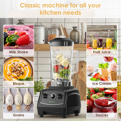 Biolomix 2200W Commercial Blender｜2L XL Tank+20000-29999RPM Turbo Motor｜Smoothie Pro｜BPA Free Material｜Semi-Automatic Knob Control｜Scandinavian Minimalist Style