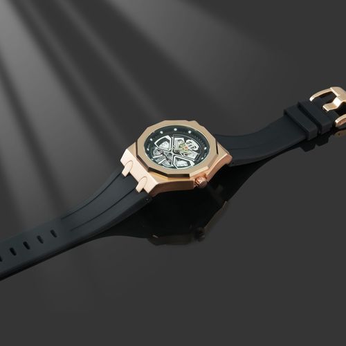 BARAMON Men s Skeleton Quartz Watch  For Businessmen  Trendsetters  Active Lifestyles  Waterproof Sport-Style Wristwatch with Adjustable Silicone Strap