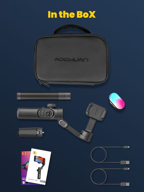 AOCHUAN Smart XE Ai Smartphone 3 Axis Gimbal Stabilizer For iPhone and Android phone Face tracking without app Handheld Gimbal