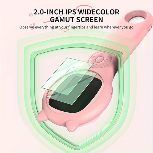 RIVGOT Portable Microscope 2 IPS Screen 200MP Camera 8 Adjustable Lights Photo Video Recording SD Card Slot Kids Science Explorer Perfect for Birthdays Christmas Back to School