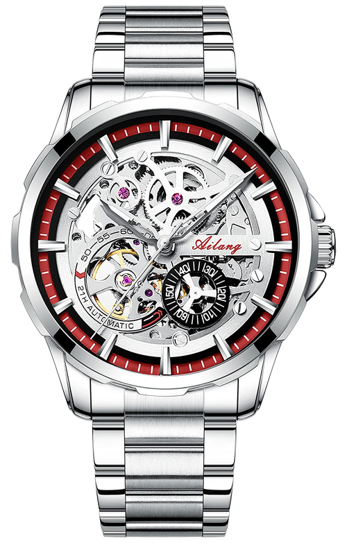 MASTER CRAFTSMAN Double Skeleton Automatic Watch - Swiss-ETA Standard Mechanical Movement with 21 Jewels | Exhibition Case Back with Anti-Reflective Coating
