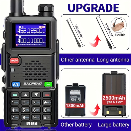 BAOFENG UV DualBand HighPower Walkie Talkie 8W RF Power 400520MHz Dual Band 999 Channels 510km Range Shockproof Design Perfect for OutdoorCommercial Use
