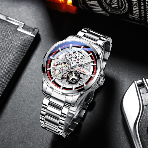 MASTER CRAFTSMAN Double Skeleton Automatic Watch - Swiss-ETA Standard Mechanical Movement with 21 Jewels | Exhibition Case Back with Anti-Reflective Coating
