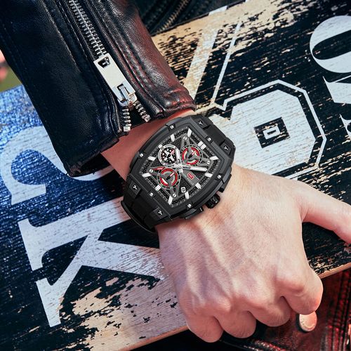 🔥 ​​Ghana s HOTTEST Watch MINI FOCUS Barrel Men's Watch – Stylish Skeleton Design