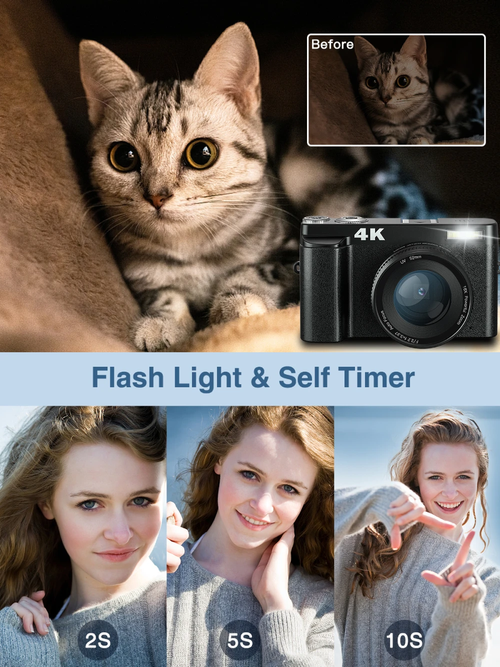 XHX R101 Ultra Slim Digital Camera 8MP 18X Digital Zoom 3 Inch Screen EIS Lightweight Stylish New 2025 Model