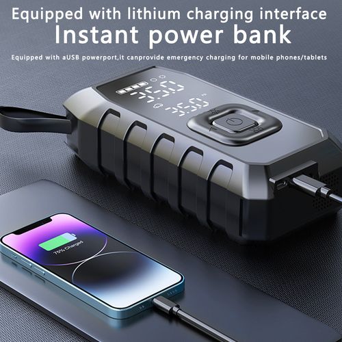 5 In 1 Car Jump Starter Dual-cylinder Air Pump Tire Inflator Portable Air Compressor Power Bank Starting Device 150PSI