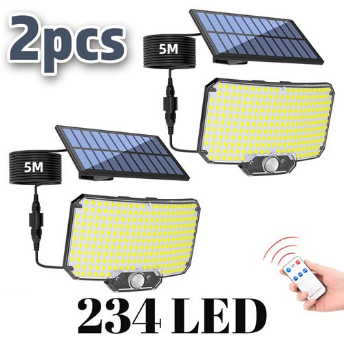 Secure Your Patio,Garden,Garage: 234LED Solar Motion Sensor Lights - Super Bright, Waterproof, with Remote (2 Pcs)