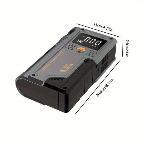Emergency Inflatable Equipment with Digital Display, Multifunctional Car Battery Supercharger, Semi automatic, USBCharging
