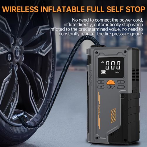 Emergency Inflatable Equipment with Digital Display, Multifunctional Car Battery Supercharger, Semi automatic, USBCharging