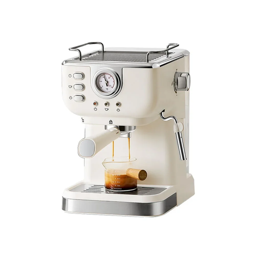 Semi-Automatic Espresso Machine - 3-5 Cup Pump Pressure, 1.5L Water Tank, 240V High-Pressure Steam Milk Frother, Stainless Steel + PP Body, Ins Style for Home & Office