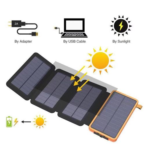 10000,20000mAh Outdoor Solar Power Bank, Portable Solar Panel Charger,5V Dual USB for Phones,Camping & Emergency Use