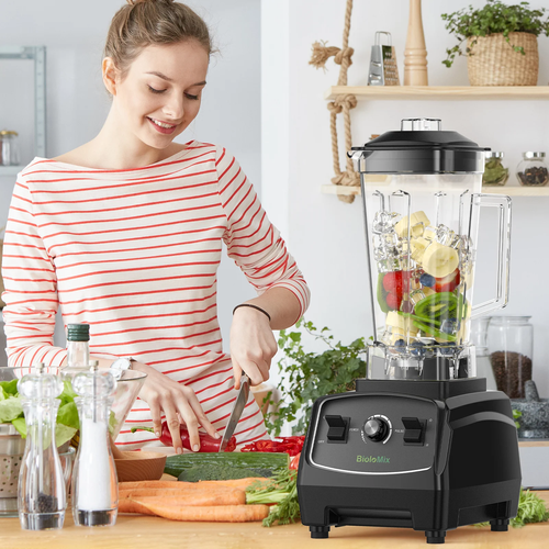 Biolomix 2200W Commercial Blender｜2L XL Tank+20000-29999RPM Turbo Motor｜Smoothie Pro｜BPA Free Material｜Semi-Automatic Knob Control｜Scandinavian Minimalist Style
