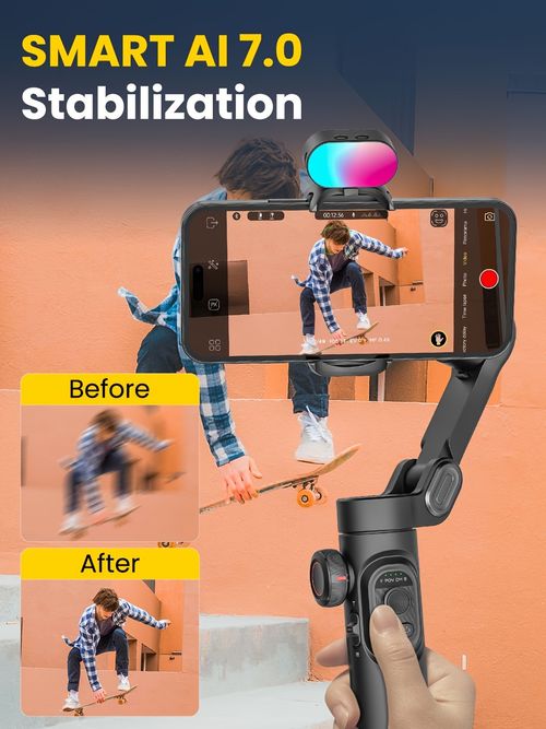 AOCHUAN Smart XE Ai Smartphone 3 Axis Gimbal Stabilizer For iPhone and Android phone Face tracking without app Handheld Gimbal