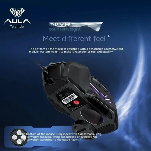 AULA Wolfshark S18 Demon Gaming Mouse 5600DPI 6Speed 4Way Scroll 15m Braided Cable Ergonomic Top Choice for African Gamers