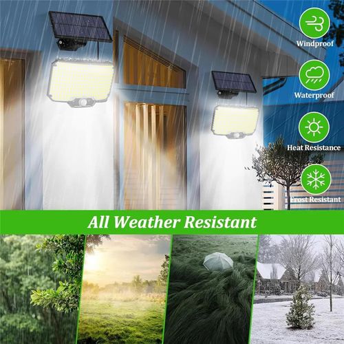 Secure Your Patio,Garden,Garage: 234LED Solar Motion Sensor Lights - Super Bright, Waterproof, with Remote (2 Pcs)