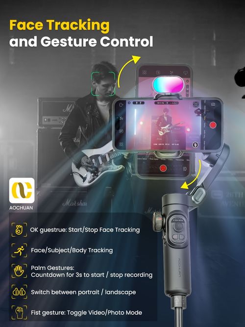 AOCHUAN Smart XE Ai Smartphone 3 Axis Gimbal Stabilizer For iPhone and Android phone Face tracking without app Handheld Gimbal