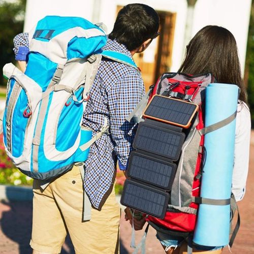 10000,20000mAh Outdoor Solar Power Bank, Portable Solar Panel Charger,5V Dual USB for Phones,Camping & Emergency Use
