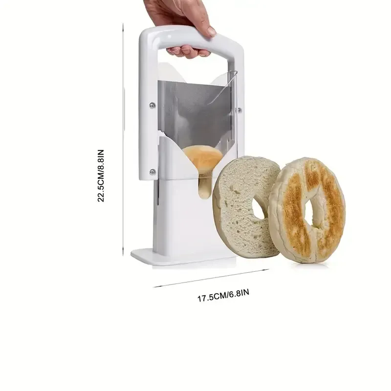 SIAETIUR Bagel Guillotine Slicer, Manual Bread Cutter, ABS Material, No Battery Required, Kitchen Gadget Tool, Ideal Gift for Bread Lovers