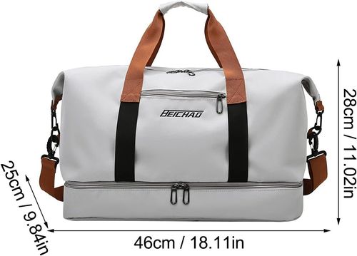 Large Capacity Color Nylon Duffel Bag Sports Dry Wet Separation Duffel Bag Weekend Gym Bag Stylish Travel Luggage